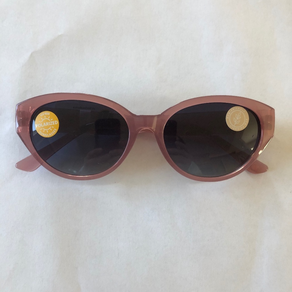NEW Pink‎ Oval Polarized CBK inspired Sunglasses +0.00
